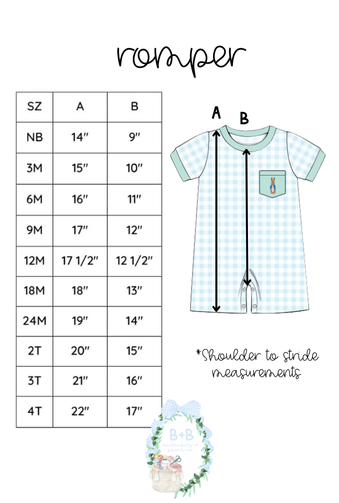 Romper Size Chart