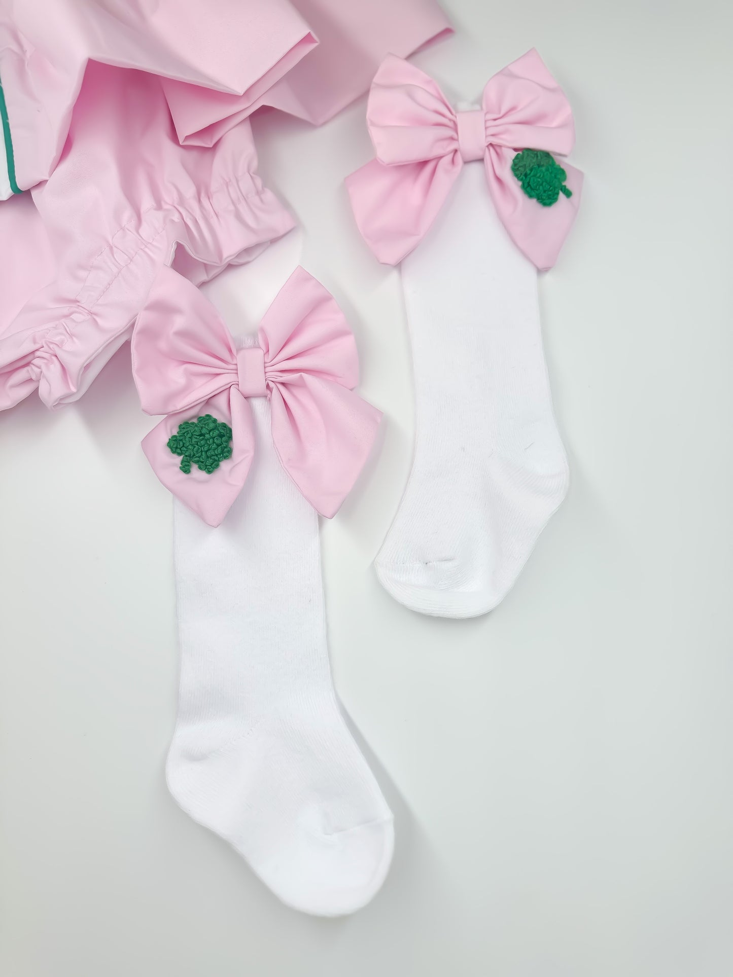 Little Miss Lucky Charm French Knot Bow Socks-Ready to Ship