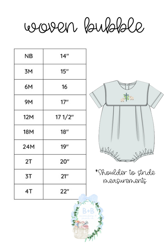 Woven Bubble Size Chart