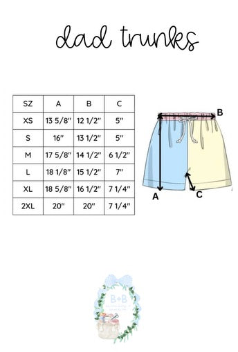 Dad Trunks Size Chart