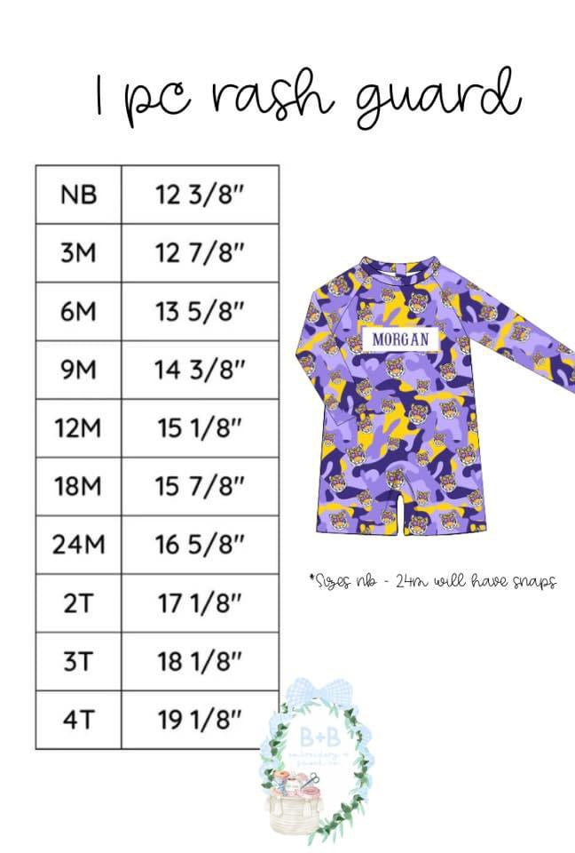 1 PC Rashguard Size Chart