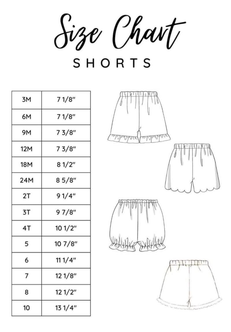 Shorts Size Chart