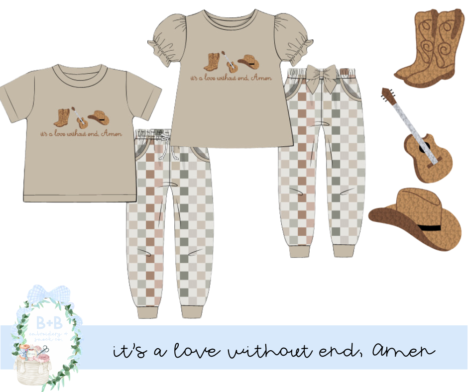 It's A Love Without End, Amen Jogger Set-Ready To Ship