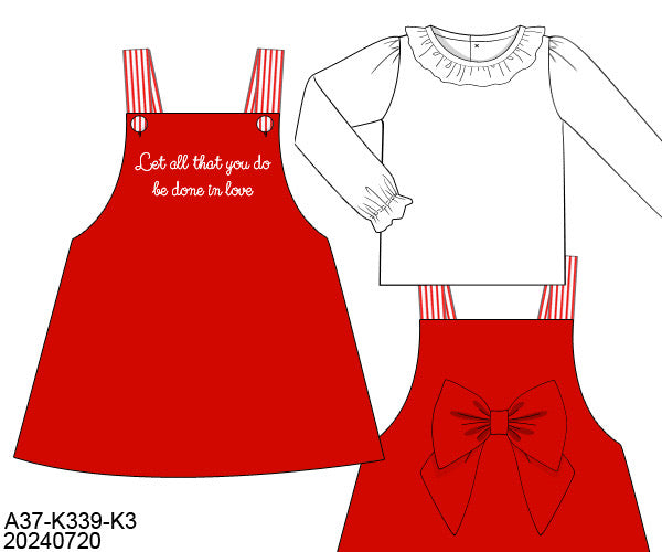 Let All That You Do Be Done In Love 2PC Dress Ready To Ship (Blank-No Embroidery)