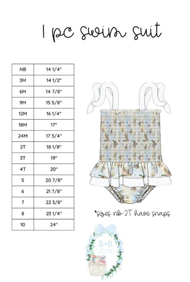 1 PC Swim Suit Size Chart