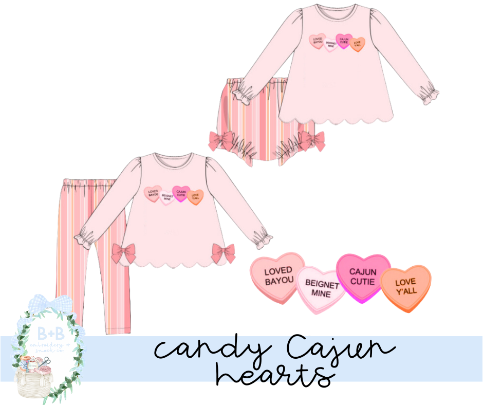 Cajun Candy Hearts Girl 2PC Set-Ready To Ship